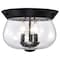 Nuvo Boliver 3-Light Flush Mount Matte Black Clear Seeded Glass 60/7806 - alternate 4